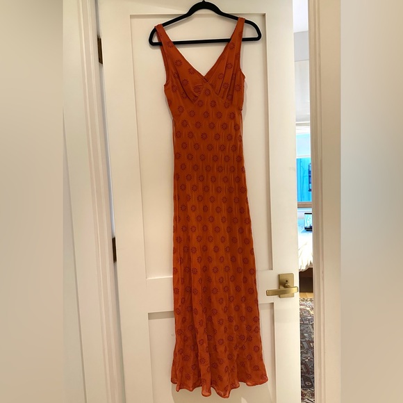 Realisation Par Dresses & Skirts - Realisation Par Burt Orange Sleeveless V-Neck Maxi Dress